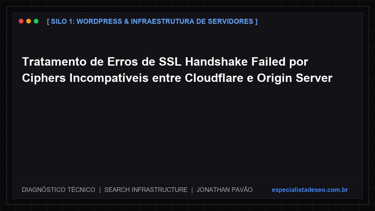 Tratamento de Erros de SSL Handshake Failed por Ciphers Incompatíveis entre Cloudflare e Origin Server