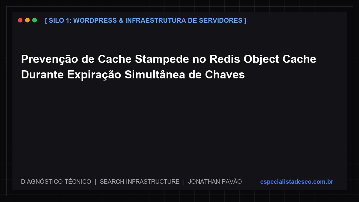 Prevenção de Cache Stampede no Redis Object Cache Durante Expiração Simultânea de Chaves