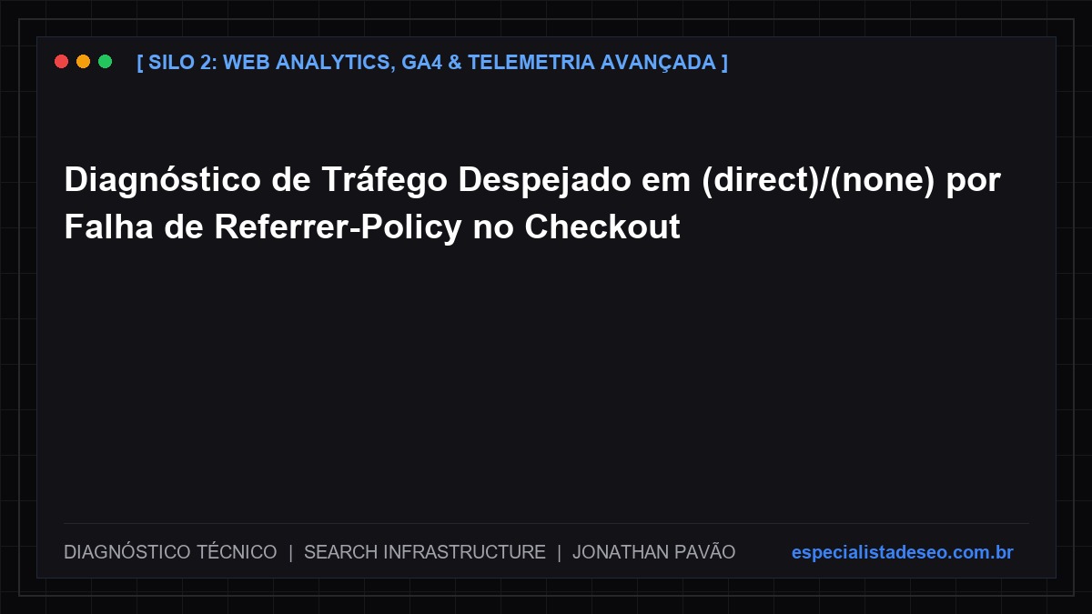 Diagnóstico de Tráfego Despejado em (direct)/(none) por Falha de Referrer-Policy no Checkout