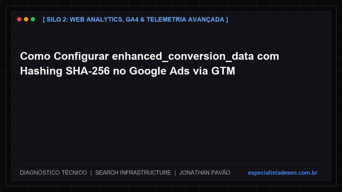 Como Configurar enhanced_conversion_data com Hashing SHA-256 no Google Ads via GTM