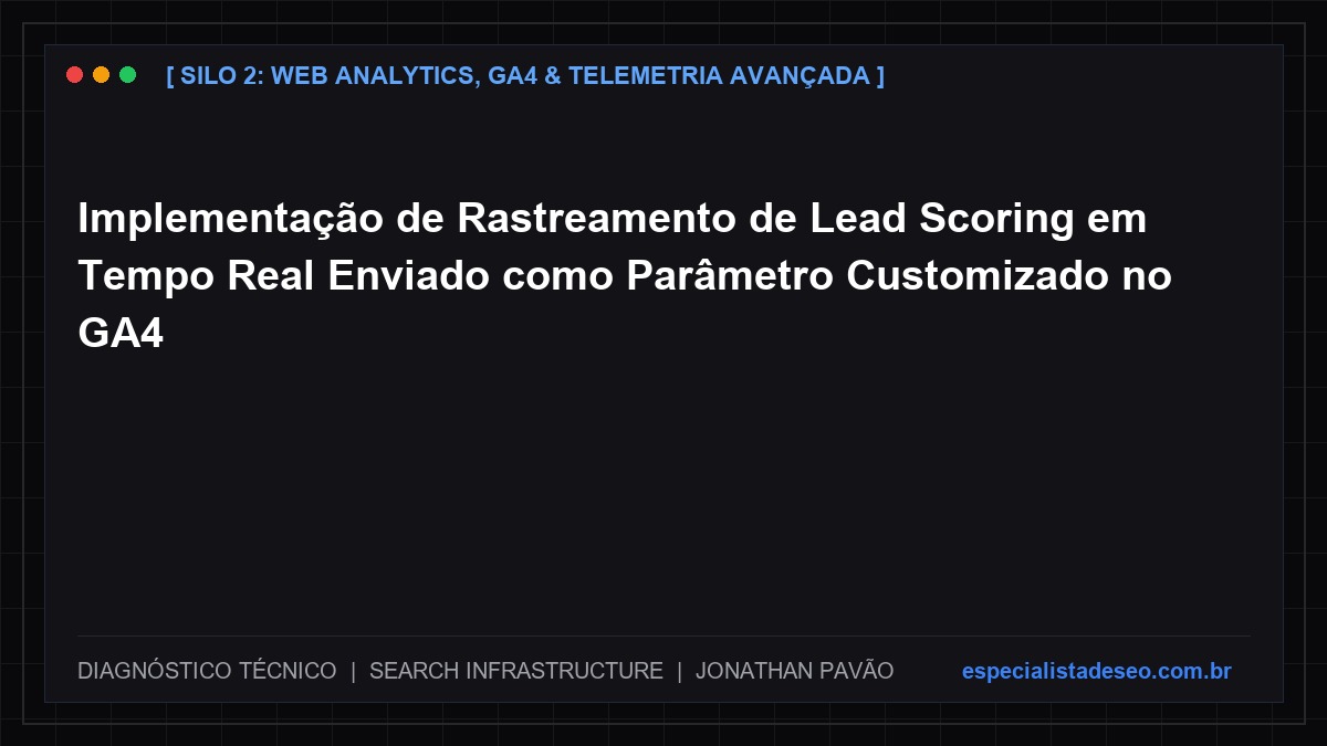 Implementação de Rastreamento de Lead Scoring em Tempo Real Enviado como Parâmetro Customizado no GA4