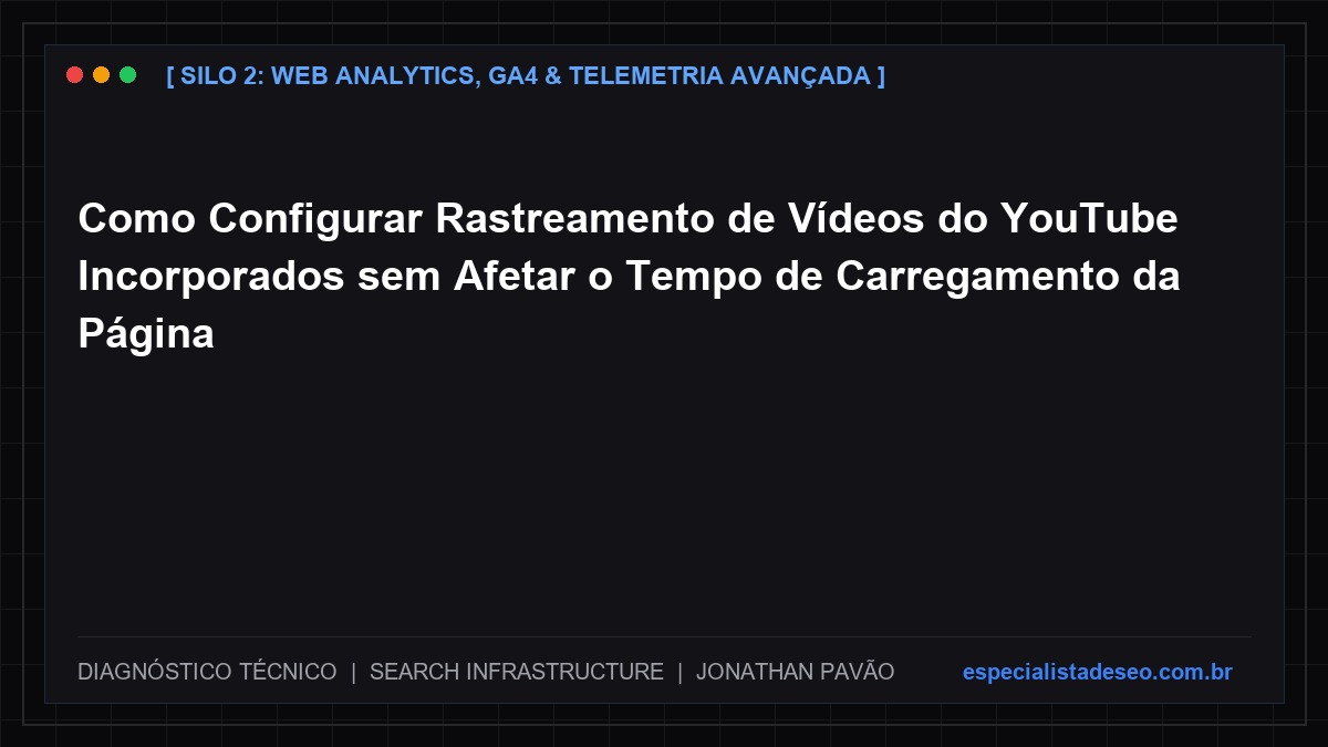 Como Configurar Rastreamento de Vídeos do YouTube Incorporados sem Afetar o Tempo de Carregamento da Página