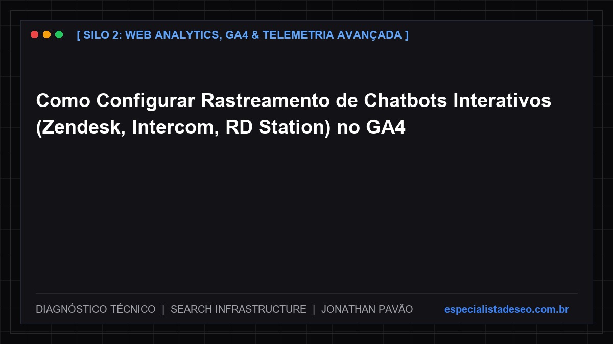 Como Configurar Rastreamento de Chatbots Interativos (Zendesk, Intercom, RD Station) no GA4