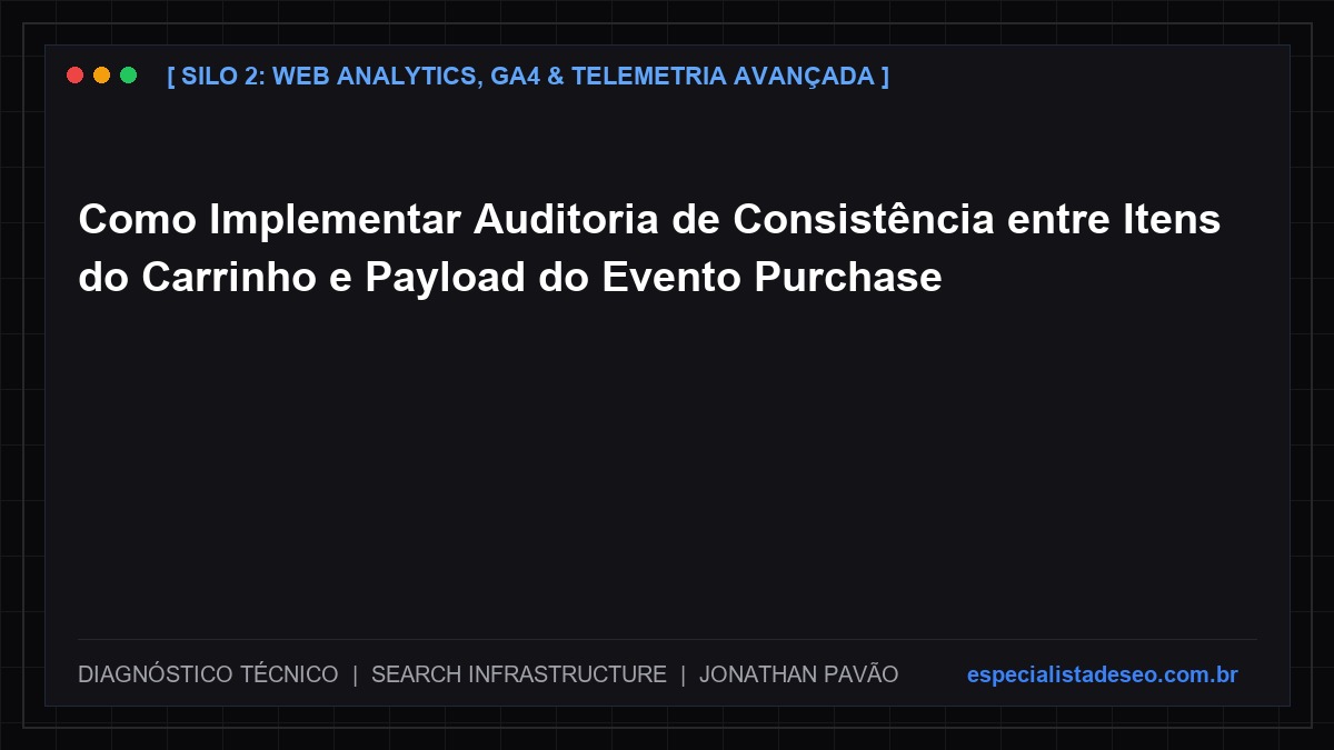 Como Implementar Auditoria de Consistência entre Itens do Carrinho e Payload do Evento Purchase