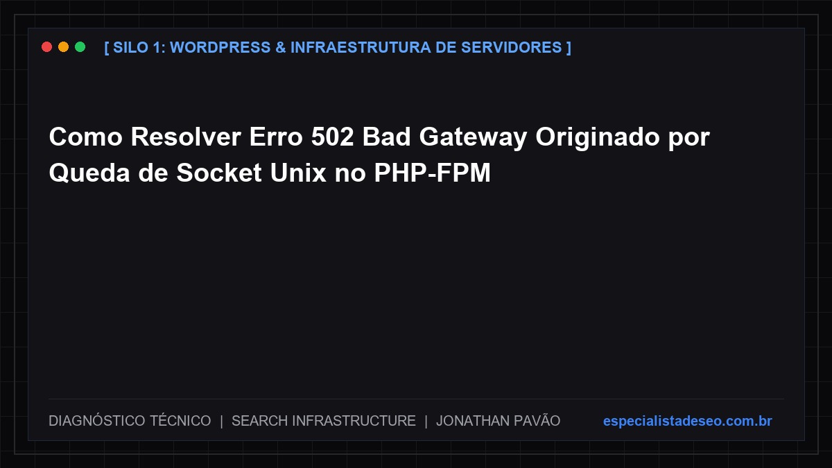 Como Resolver Erro 502 Bad Gateway Originado por Queda de Socket Unix no PHP-FPM