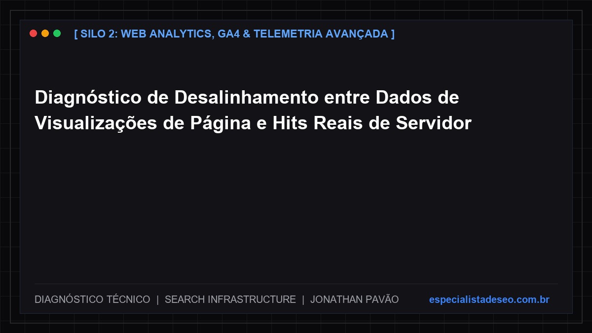 Diagnóstico de Desalinhamento entre Dados de Visualizações de Página e Hits Reais de Servidor