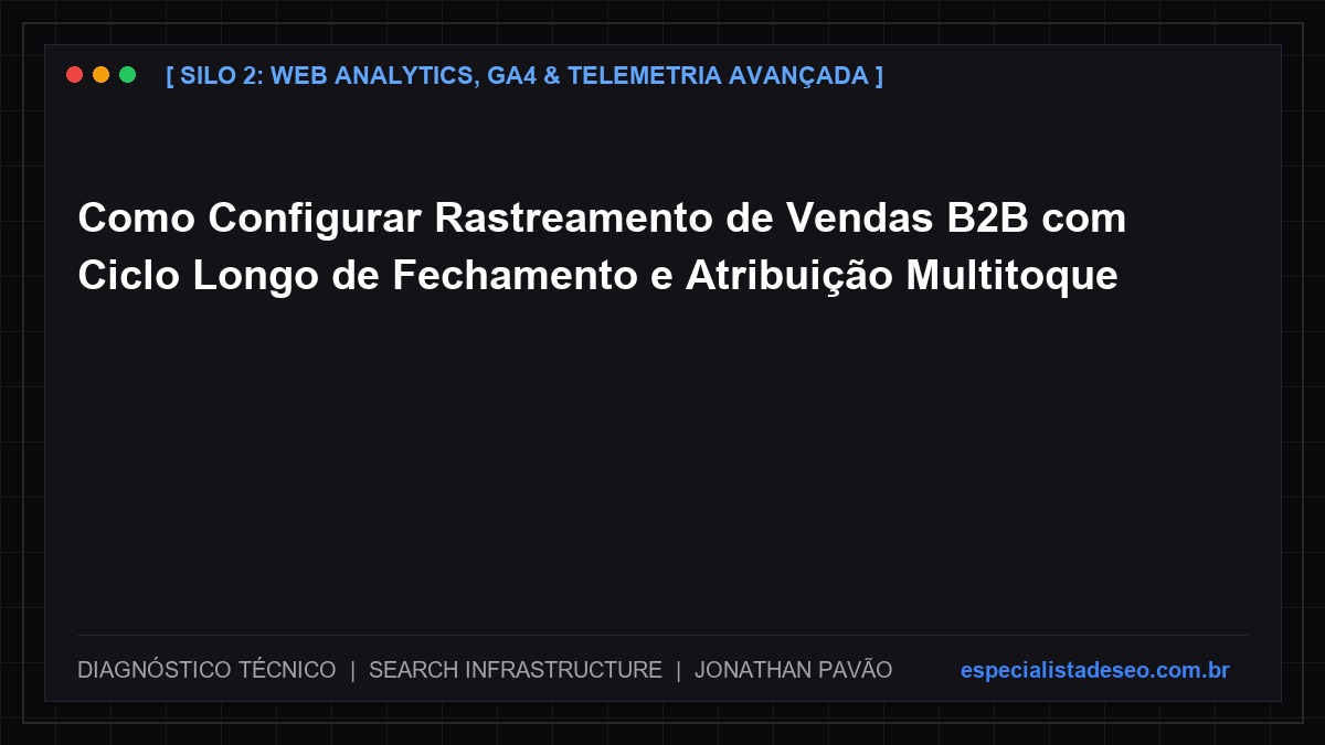 Como Configurar Rastreamento de Vendas B2B com Ciclo Longo de Fechamento e Atribuição Multitoque