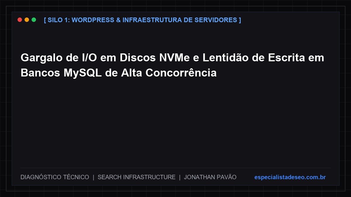 Diagnóstico de I/O em discos NVMe e MySQL