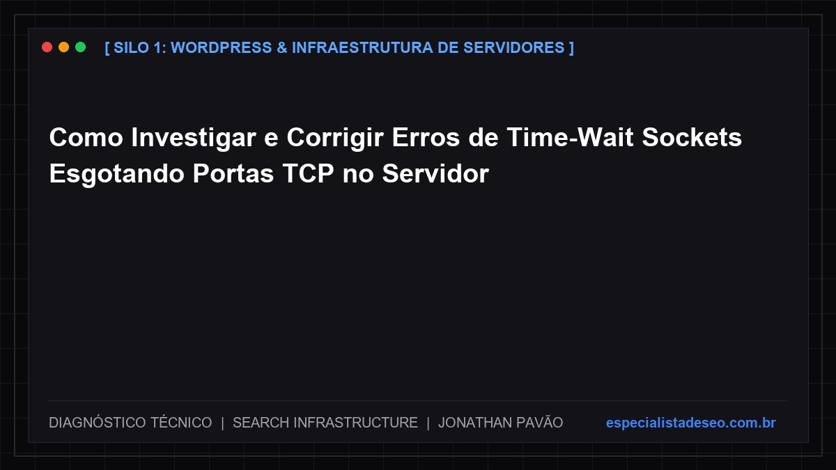 Como Investigar e Corrigir Erros de Time-Wait Sockets Esgotando Portas TCP no Servidor