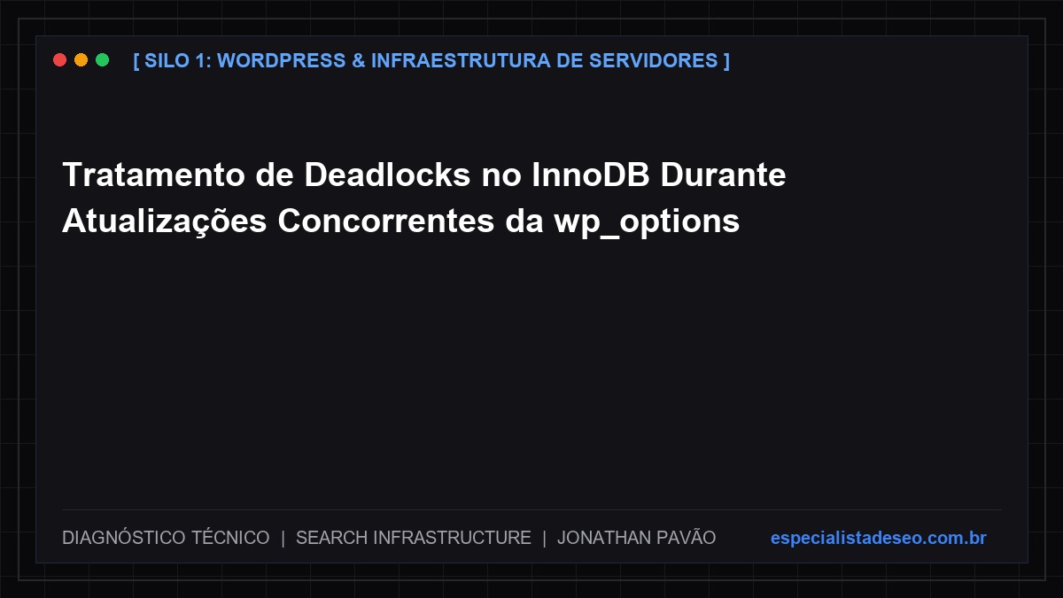 Tratamento de deadlocks no InnoDB na wp_options do WordPress