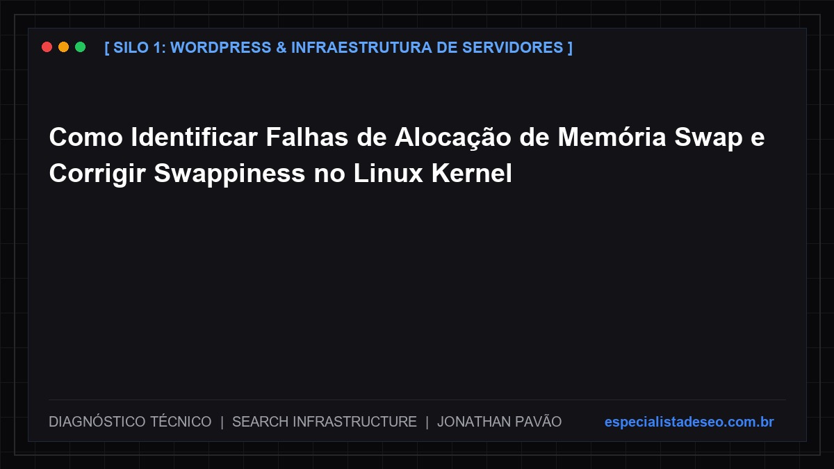Como Identificar Falhas de Alocação de Memória Swap e Corrigir Swappiness no Linux Kernel